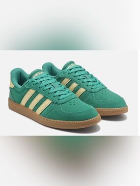 Vibrant Green Adidas Cloudfoam Tennis Sneakers
